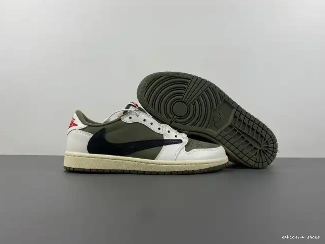 Rep X MEDIUM OLIVE TRAVIS AIR OG SCOTT JORDAN 1 DM7866-200 LOW 0525